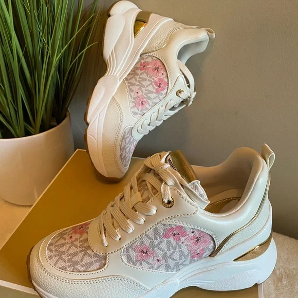 ✨NEW✨Michael Kors Katrina Floral Print Signature Logo Trainer - Picture 4 of 9